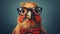 Finch With Spectacles: A Vray Style Portrait Of A Fantastic Tupinipunk Bird