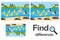 Find 10 differences, game for children, pond with ducks cartoon, education game for kids, preschool worksheet activity, task for