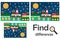 Find 10 differences, game for children, Santa on the roof. christmas cartoon, education game for kids, preschool worksheet