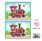 Find 10 differences. Illustration of toy locomotive. Logic puzzle game for children and adults. Page for kids brain teaser book.