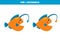 Find 3 differences between two cute angler fish