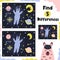 Find 5 differences activity game for kids