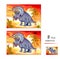 Find 8 differences. Illustration of prehistoric extinct dinosaur triceratops. Logic puzzle game for children and adults. Page for