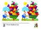 Find 8 differences. Logic puzzle game for children and adults. Brain teaser book for kids. Illustration of a happy gardener and