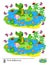 Find 8 differences. Logic puzzle game for children and adults. Printable page for kids brain teaser book. Illustration of cute