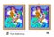 Find 8 differences. Portrait of a beautiful fairy. Logic puzzle game for children and adults. Page for kids brain teaser book.