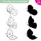 Find the correct shadow. Butterfly collection. Three fluttering butterflies. Educational game