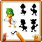 Find the correct shadow. Cartoon funny duck presenting. Education Game for Children