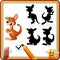 Find the correct shadow. Cartoon funny kangaroo. Education Game for Children