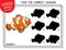 Find the correct shadow Clown Fish. Cute cartoon Fish. Educational matching game with cartoon character. Logic Games for Kids