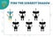 Find the correct shadow for cute cartoon humanoid robot preschool kids mini game