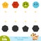Find the correct shadow, education game for children. Geometric shapes