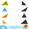 Find the correct shadow, education game for children. Geometric shapes