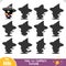 Find the correct shadow, education game for kids, Cute wizard cat with magic wand