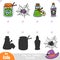 Find the correct shadow, education game for kids, Hallowee items. Poison, Witch Potion, Spider, Elixir bottle