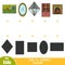 Find the correct shadow, education game, set of home objects