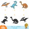 Find the correct shadow, education game. Set of reptiles