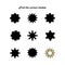 Find the correct shadow, an educational game for children. Set with silhouettes of gears matching activity for children