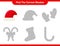 Find the correct shadow. Find and match the correct shadow of Santa Hat. Educational children game