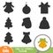 Find the correct shadow, game for children, Christmas bell