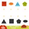 Find the correct shadow, game for children. Geometric shapes