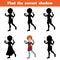 Find the correct shadow, game for children, Hairdresser