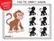 Find the correct shadow Monkey. Task with answer. Cute cartoon Ape. Learning matching game for child with fun animal. Logic Games