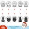 Find the correct shadow. Snowballs with Christmas items