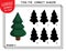Find the correct shadow the Tree. Cute cartoon new year tree. Educational matching game for child with fir, pine or spruce.