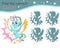 Find correct shadow unicorn with wings turquoise shadows vector