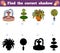 Find the correct shadow. Vector cartoon garden objects