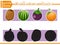 Find the correct shadows of cute cartoon fruits. Kids educational game. Vector Illustration. Character Cartoon Style