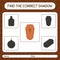 Find the correct shadows game with coffin. worksheet for preschool kids, kids activity sheet