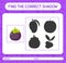 Find the correct shadows game with mangosteen. worksheet for preschool kids, kids activity sheet