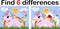 Find the difference the two funy little Unicorn. Children riddle entertainment. Sheet different toys construction equipment. Game