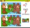 Find differences with bears animal characters