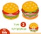 Find differences education game, Burger