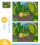 Find differences, education game for children, Grasshopper in the grass