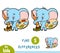 Find differences, education game, Elephant