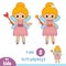 Find differences, education game, Fairy
