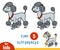 Find differences, education game, Poodle