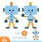 Find differences, education game, Robot