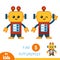 Find differences, education game, Robot