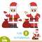 Find differences, education game, Santa Claus