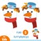 Find differences, education game, Snowman