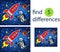 Find differences education game, space