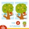 Find differences, education game. A summer day. The birds in the tree