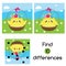 Find the differences. Educational children game. Kids activity fun page. Cute chicken. Easter theme