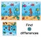 Find the differences educational children game. Kids activity sheet