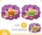 Find differences educational game, Cartoon illustration teapot and cute bees